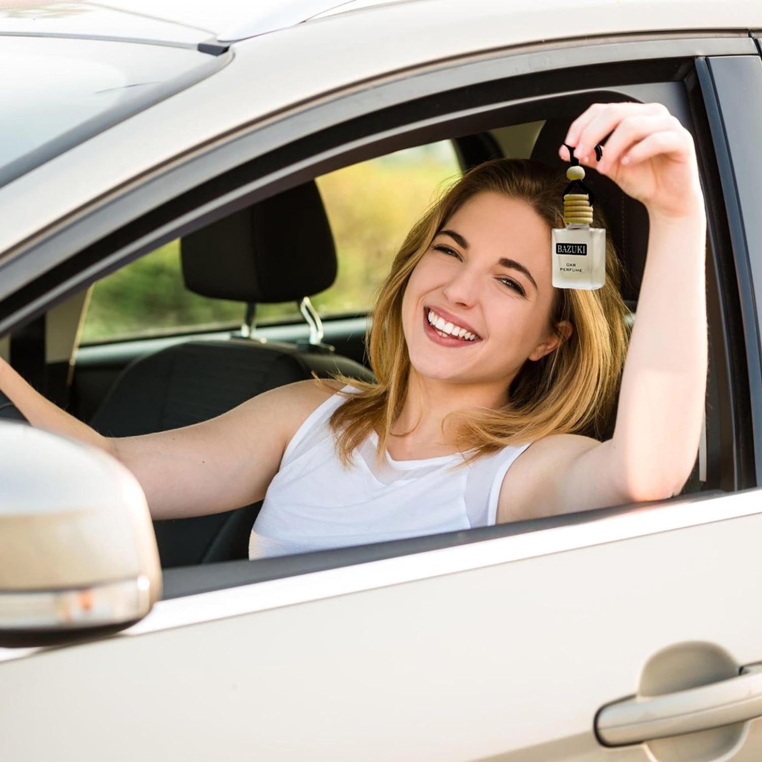 Bazuki Rose Car Perfume | Long-Lasting Car Air Freshener Made With Natural Essential Oils For Hanging | car perfumes and fresheners