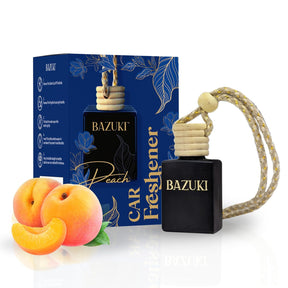 Bazuki Peach Car Perfume | Long-Lasting Car Air Freshener Made With Natural Essential Oils For Hanging | car perfumes and fresheners